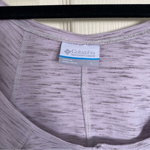 Columbia Purple Heathered Henley Tank Top Size Large Scoop Neck Hiking Outdoor - Picture 5 of 8